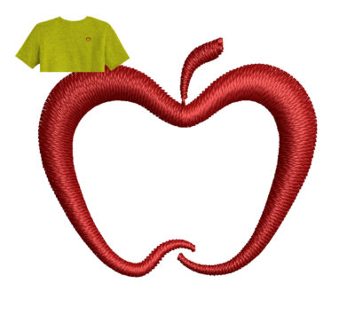 Apple Embroidery logo for T-Shirt ,