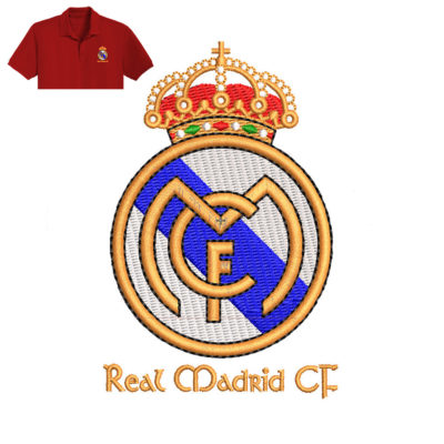 Real Madrid CF Embroidery Logo For polo Shirt.