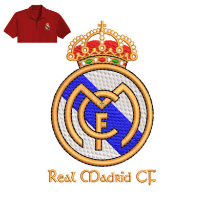 Real Madrid CF Embroidery Logo For polo Shirt.