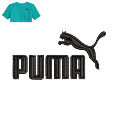 Puma Letters Embroidery Logo For T-shirt.