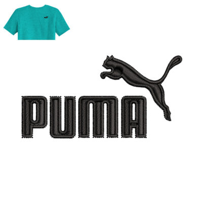 Puma Letters Embroidery Logo For T-shirt.