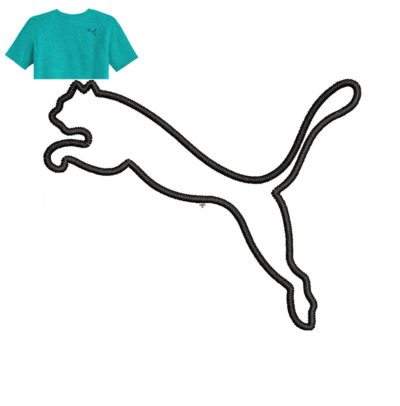 Embroidery Puma Logo 0utline For T-Shirt.