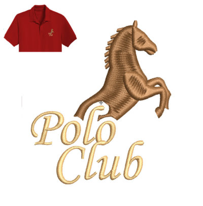 Polo Club Embroidery Horse Logo For Polo Shirt