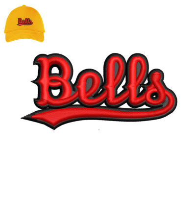 Bells Embroidery 3D Logo For Cap.