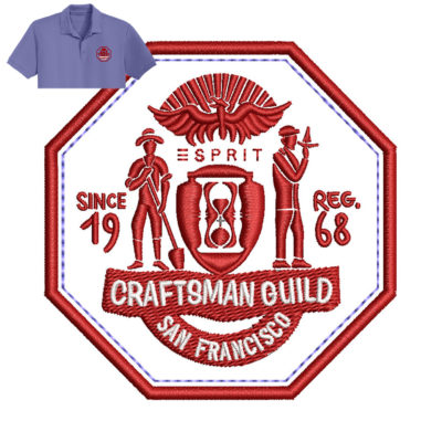 Craftsman Guild Embroidery Logo For Polo Shirt.