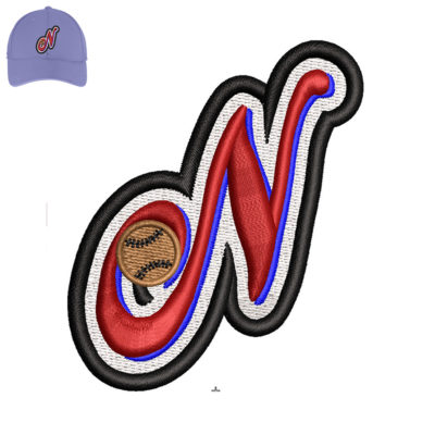 N Embroidery 3D Logo For Cap.