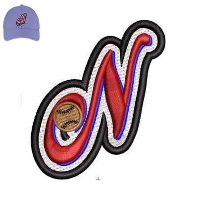 N Embroidery 3D Logo For Cap.