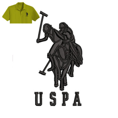 US Polo double horse Embroidery logo for Polo Shiri