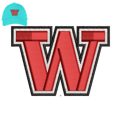 W Embroidery 3D Logo For Cap.