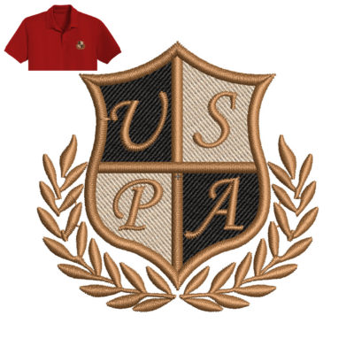 Uspa polo Embroidery logo for Polo-Shirt.