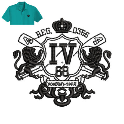 VIP 68 Embroidery logo for Polo-Shirt.