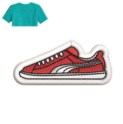 Shoes Embroidery logo for T-Shirt.