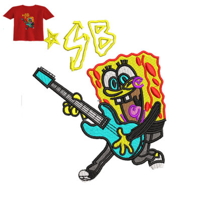 SpongeBob Boy Embroidery logo for Baby T-Shirt .