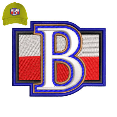 B Flag Embroidery 3D Logo For Cap.