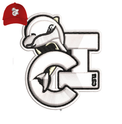 CI Dolphin Embroidery 3D Logo For Cap.