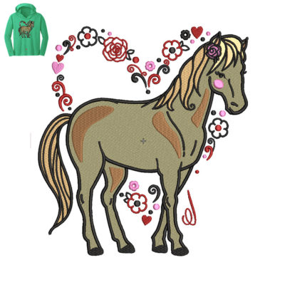 Best Horse Embroidery logo for Hoodie T-Shirt.