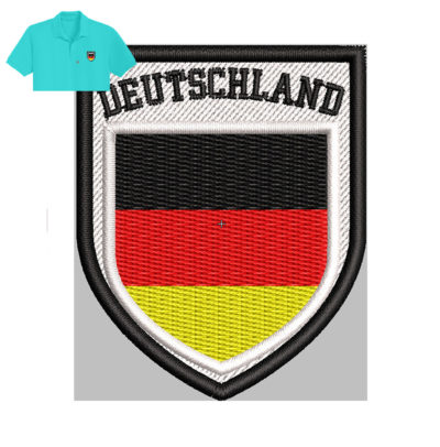 Germany Flag Embroidery logo for Polo Shirt.