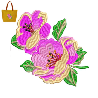 Best Embroidery Flower logo for bag.