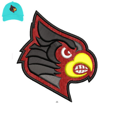 Louisville Bird Embroidery 3d Pu logo for Cap .