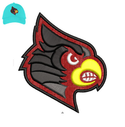 Louisville Bird Embroidery 3d Pu logo for Cap .