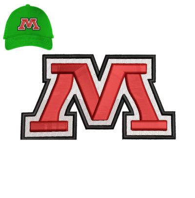 M Embroidery 3d puff logo for Cap.