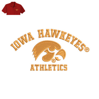 Iowa Hawkeyes Embroidery logo for Polo Shirt.