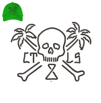 Skull Tree Embroidery logo for Cap .