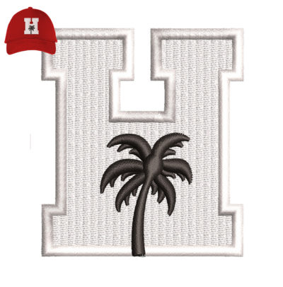 H tree Embroidery 3d logo puff logo for Cap.