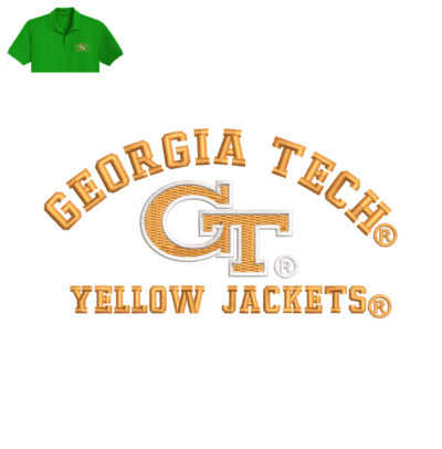 Georgia Tech Embroidery logo for Polo Shirt .