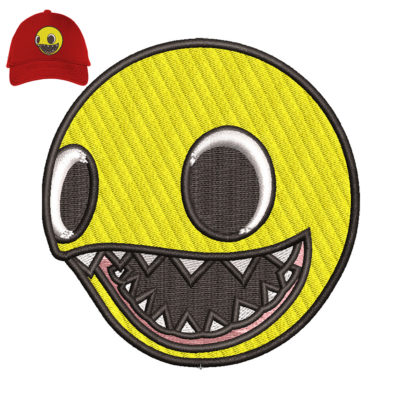 Happy Smiley 3d puff Embroidery logo for Cap.