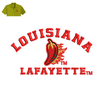 Lousiana Lafayette Embroidery logo for Polo Shirt .