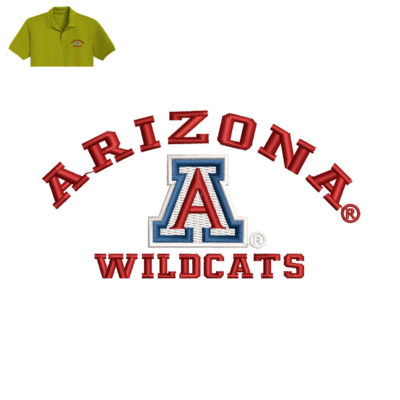 Arizona Wildats Embroidery logo for Polo Shirt .