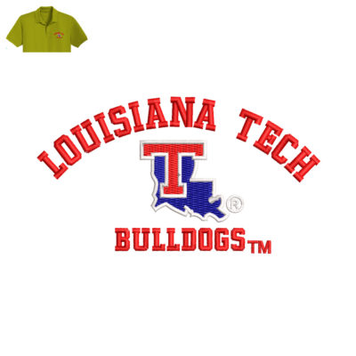 Louisiana Tech Embroidery logo for Polo Shirt .