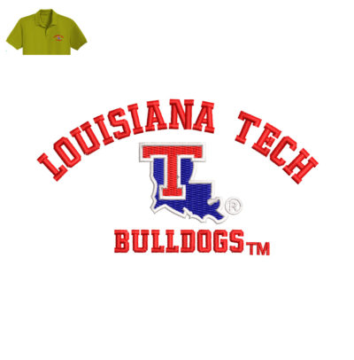 Louisiana Tech Embroidery logo for Polo Shirt .