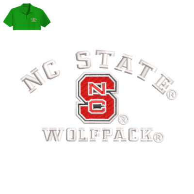 Nc State Embroidery logo for Polo Shirt .