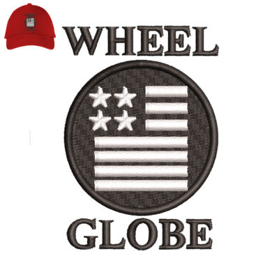 Wheel Globe Embroidery logo for Cap .