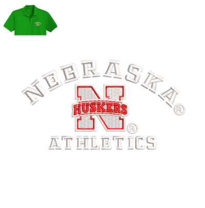 Nebraska Athletics Embroidery logo for Polo Shirt.