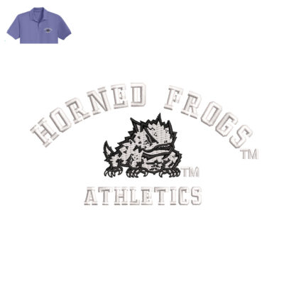 Horned Frogs Embroidery logo for Polo Shirt .