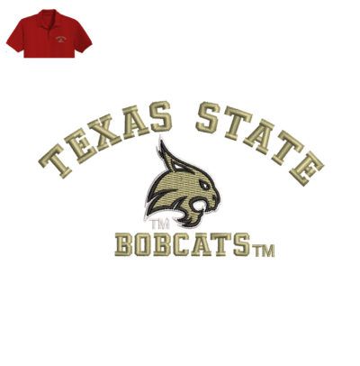 Texas State Embroidery logo for Polo Shirt .