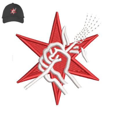 Cm Punk Star Embroidery logo for Cap .