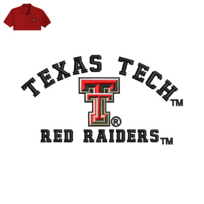 Texas Tech Embroidery logo for Polo Shirt .