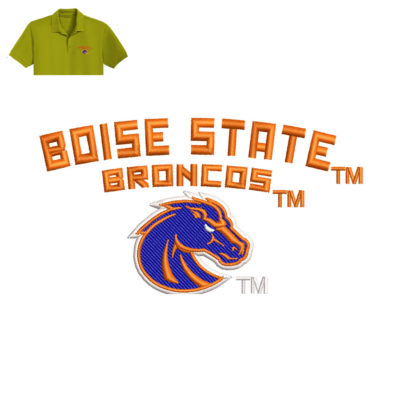 Boise State Horse Embroidery logo for Polo Shirt .