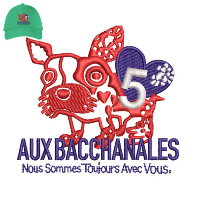 Auxbacchanales DOg Embroidery logo for Cap .
