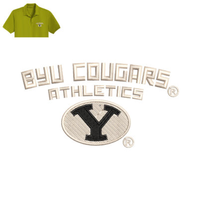 Byu Cougars Embroidery logo for Polo Shirt .