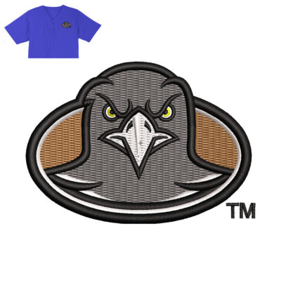 Angry Eagle Bird Embroidery logo for Jacket . Product Code = LD10362 Logo Stitch :10956 Thread color :5 Width :2.9 (IN) Height :2.0 (IN) 7 color Regular Stitch. Design Format: EMB, DST, EXP, HUS, JEF, PCS, PES,