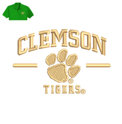 Clemson Tigers Embroidery logo for Polo Shirt .
