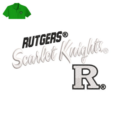 Rutgers Scarlet Embroidery logo for Polo Shirt .