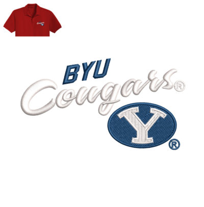 Bye Cougars Embroidery logo for Polo Shirt .