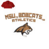 Msu Bobcats Athletics Embroidery logo for Polo Shirt .