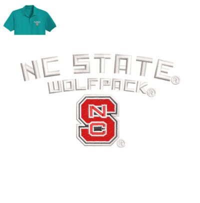 Nc State Wolfpack Embroidery logo for Polo Shirt .